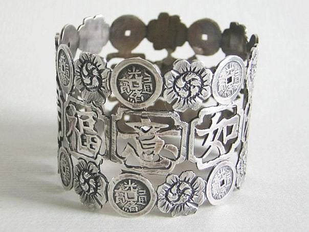 Antieke Chinese zilveren servetring (Item0937), Antiek en Kunst, Verzenden, Zilver