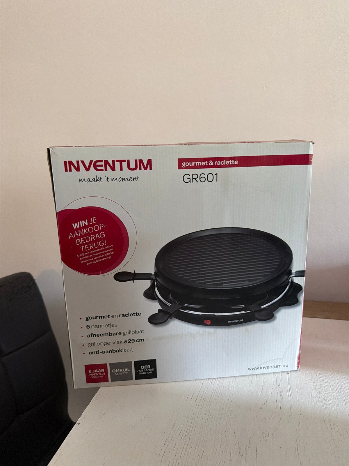 Inventum GR601 Gourmet & Raclette Grill, Ophalen, Zo goed als nieuw, Minder dan 4 personen