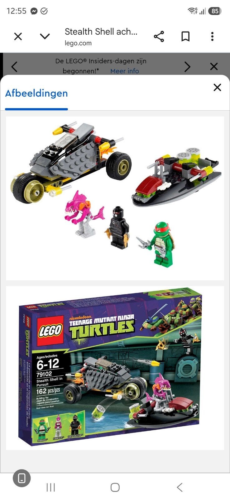 Lego 79102 Teenage Mutant Ninja Turtles Stealth Shell, Compleet, Overige thema's, Lego, Ophalen of Verzenden