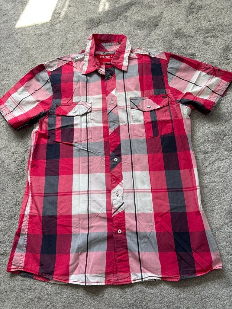 Gaaf Zgan trendy ruit overhemd O'Neill mt XL roze/zwart/wit, O'Neill, Nieuw, Ophalen of Verzenden, Roze