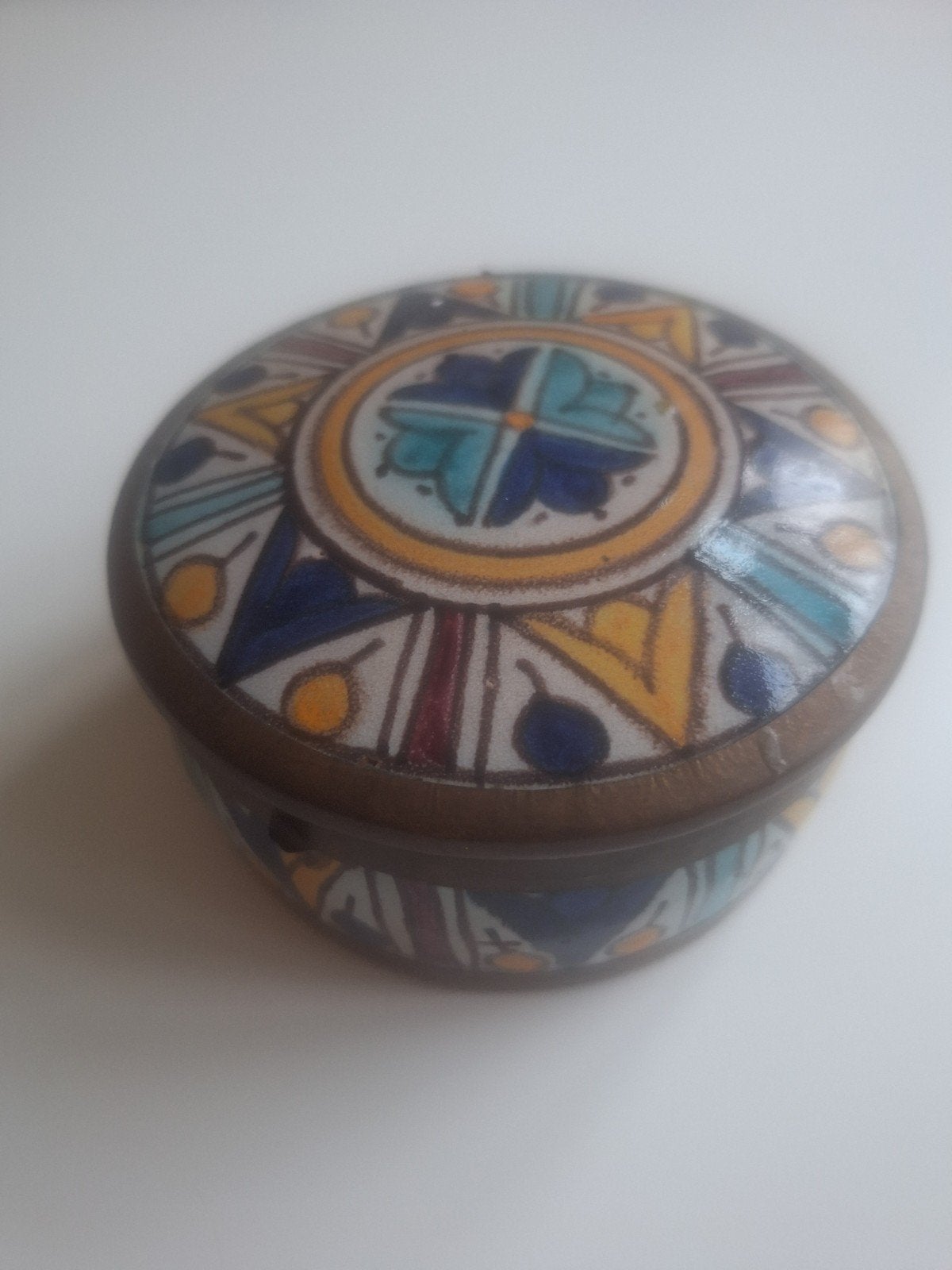 Handgeschilderd Marokkaans sieradendoosje, Antiek en Kunst, Ophalen of Verzenden
