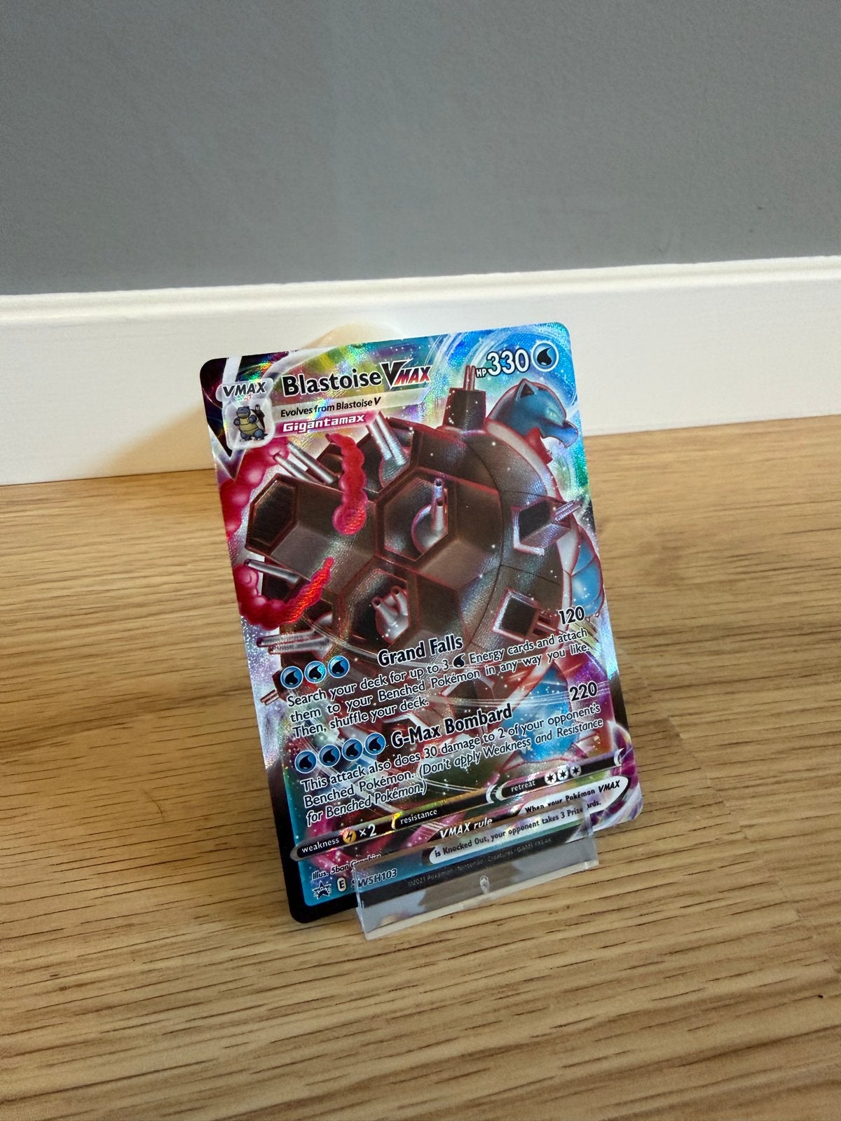 Blastoise VMAX Pokémon kaart - Gigantamax, Ophalen of Verzenden, Zo goed als nieuw, Losse kaart