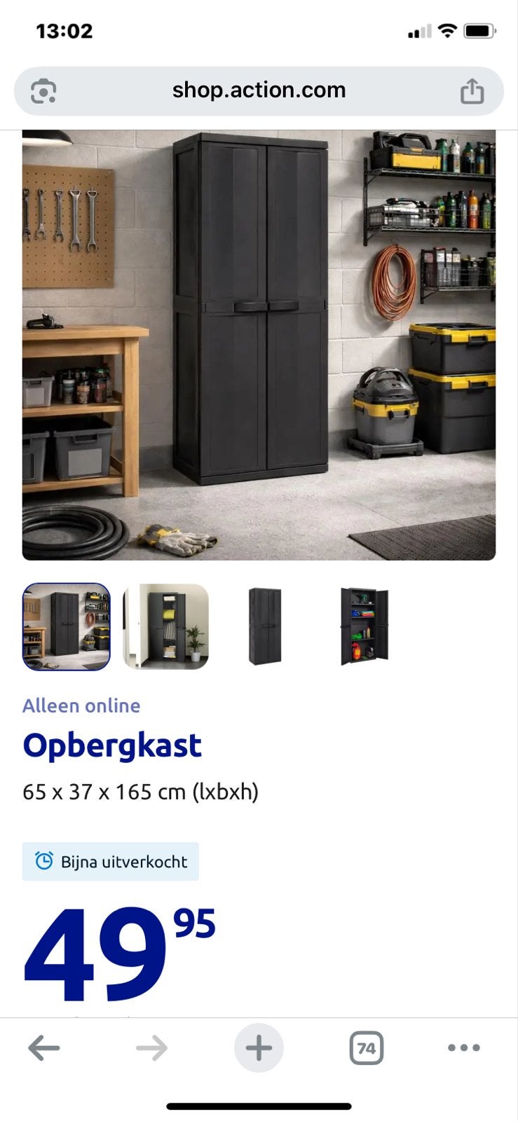 Opbergkast 65x37x165 cm (lxbxh) Nieuw in doos, Ophalen, Nieuw