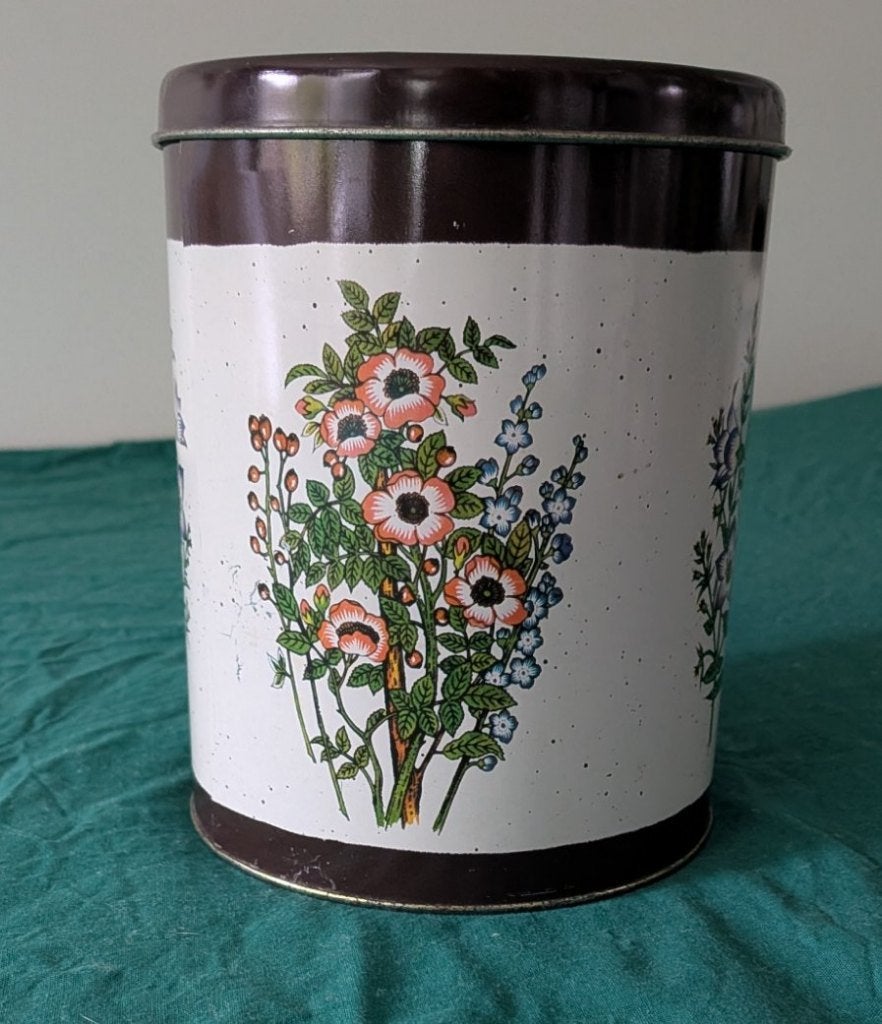 Vintage wildflowers blik, Verzamelen, Ophalen of Verzenden, Gebruikt, Koffie, Overige merken