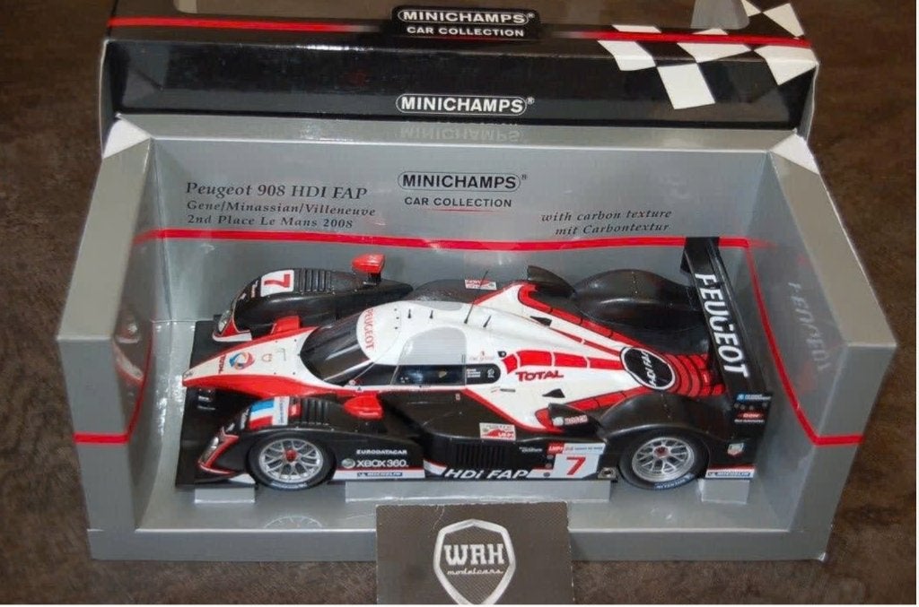 1:18 PEUGEOT 908 HDI LM 2008 VILLENEUVE #7 Minichamps WRH, Hobby en Vrije tijd, Modelauto's | 1:18, Verzenden, Zo goed als nieuw