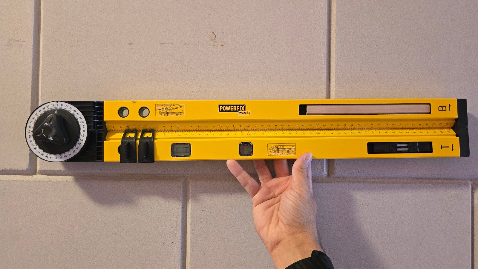 Powerfix waterpas met hoekmeter - 60 cm, Ophalen, Gebruikt
