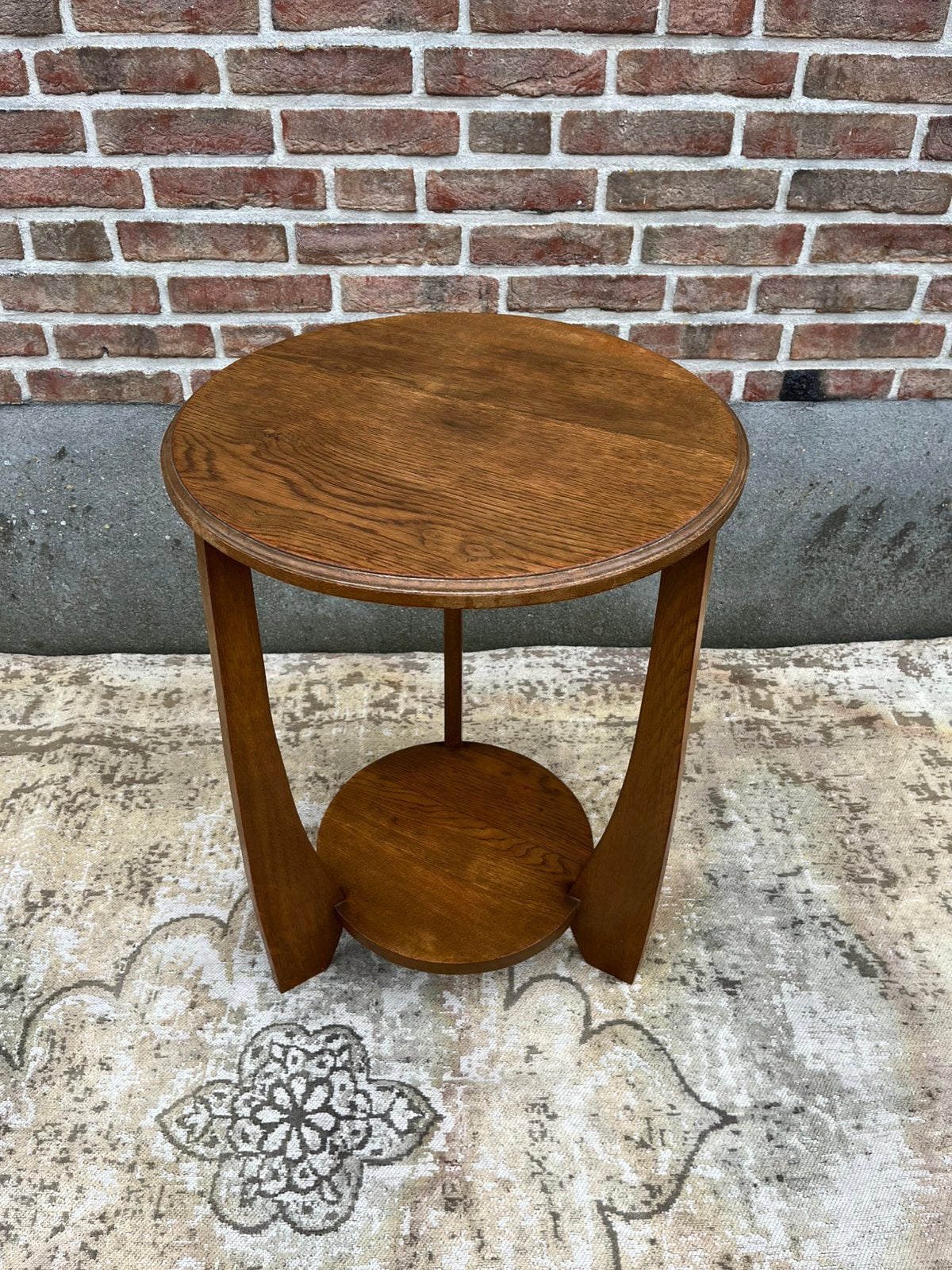 Vintage Amsterdamse school art deco hoge bijzettafel, Ophalen