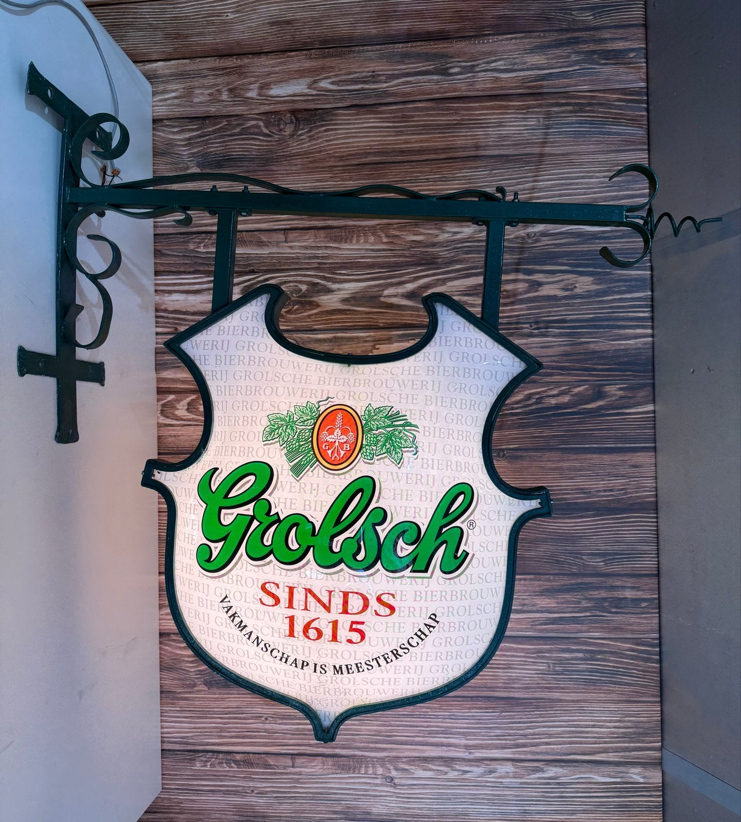 Unieke Grolsch lamp hempje schild - 100 jaar Grolsch, Ophalen