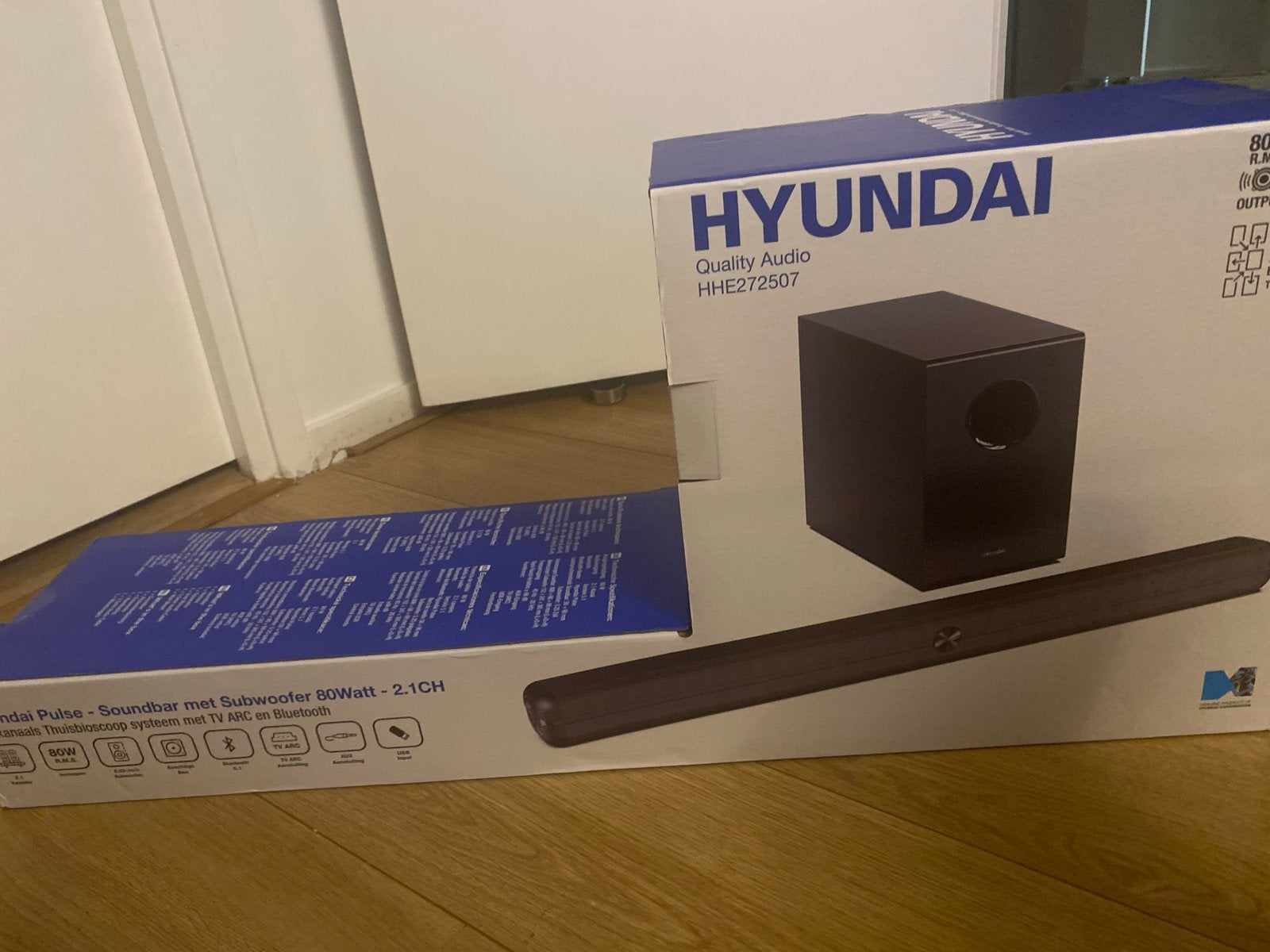 Hyundai Pulse Soundbar met Subwoofer 80W - Nieuw in doos, Ophalen of Verzenden, Bluetooth, Nieuw