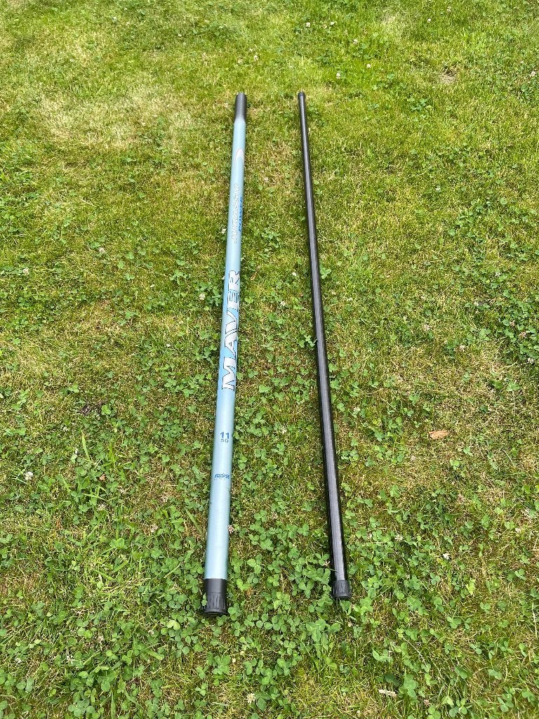 Maver oversteekhengel 11.5 meter met toebehoren, Ophalen, Zo goed als nieuw, Vaste hengel