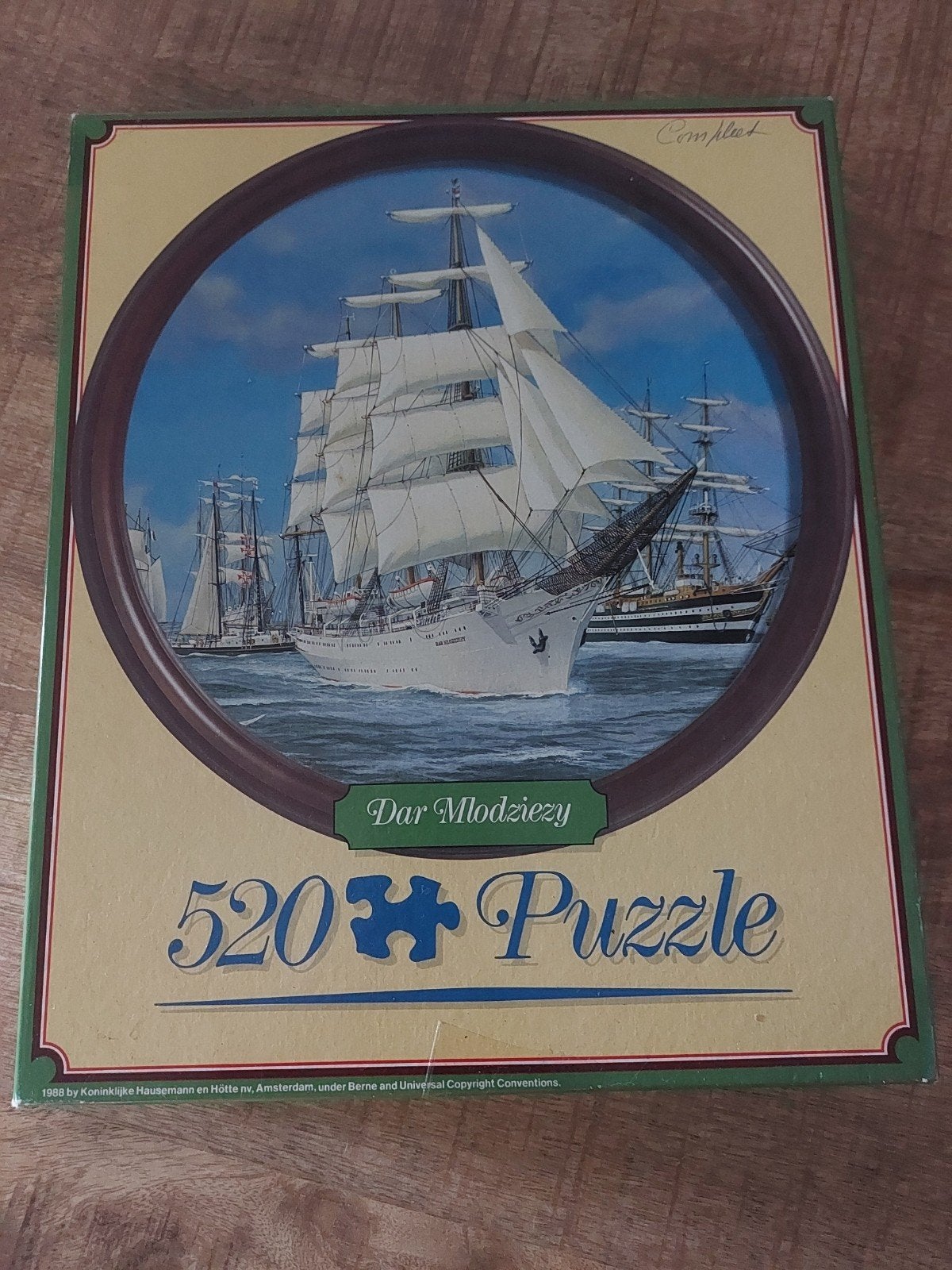 Complete ronde puzzel van zeilschip, Boeken, Ophalen of Verzenden