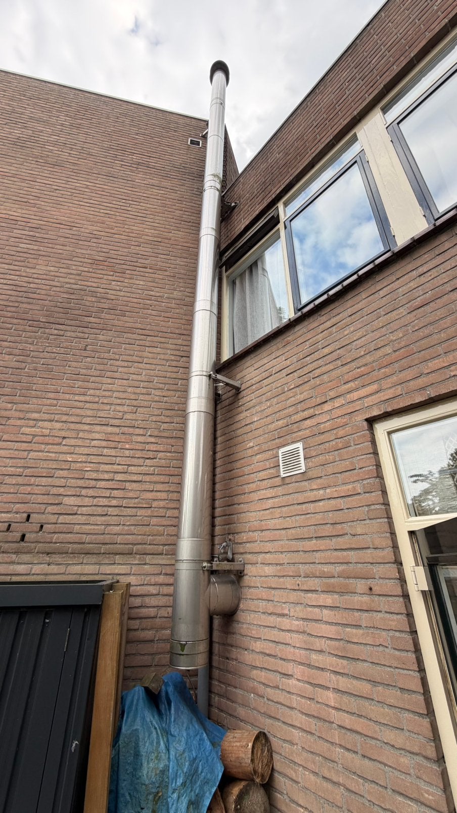 Roestvrij stalen dubbelwandige kachelpijp voor houtkachels., Ophalen, Gebruikt, Vrijstaande haard, Houthaard