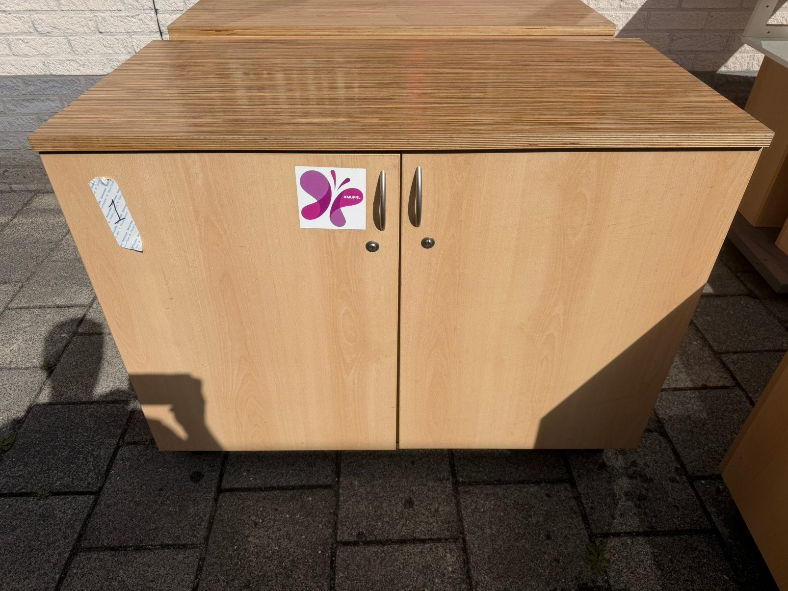 Degelijke maatwerk keukenkasten beuken fineer, Gebruikt, Bruin, Ophalen of Verzenden, 200 cm of meer