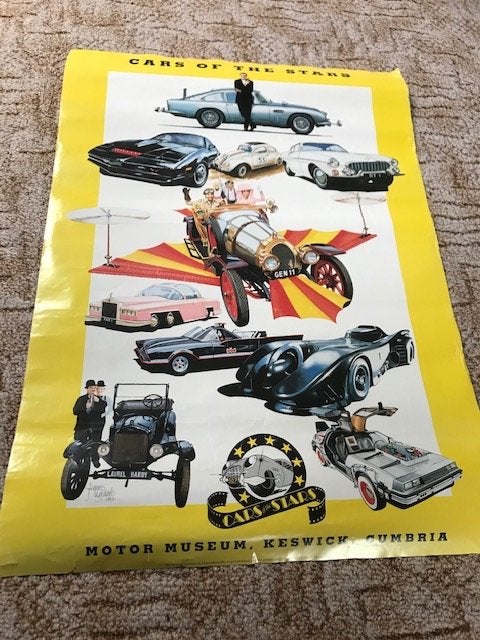Poster cars of the stars alle filmautos op 1 poster, geen, Ophalen of Verzenden, Gebruikt, Deurposter of groter, Film en Tv