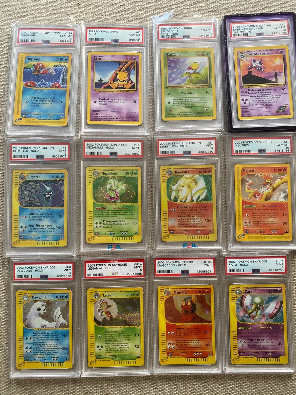 Pokemon Skyridge, Expedition & WoTC PSA 10 & 9 slaba, Ophalen of Verzenden, Nieuw, Meerdere kaarten