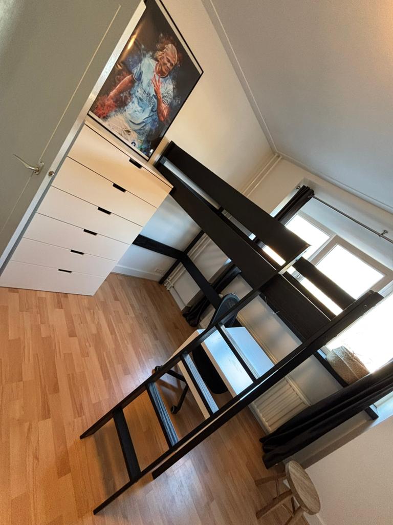 Hoogslaper zwart inclusief matras, leenbakker santos, Huis en Inrichting, Slaapkamer | Stapelbedden en Hoogslapers, Ophalen, Gebruikt