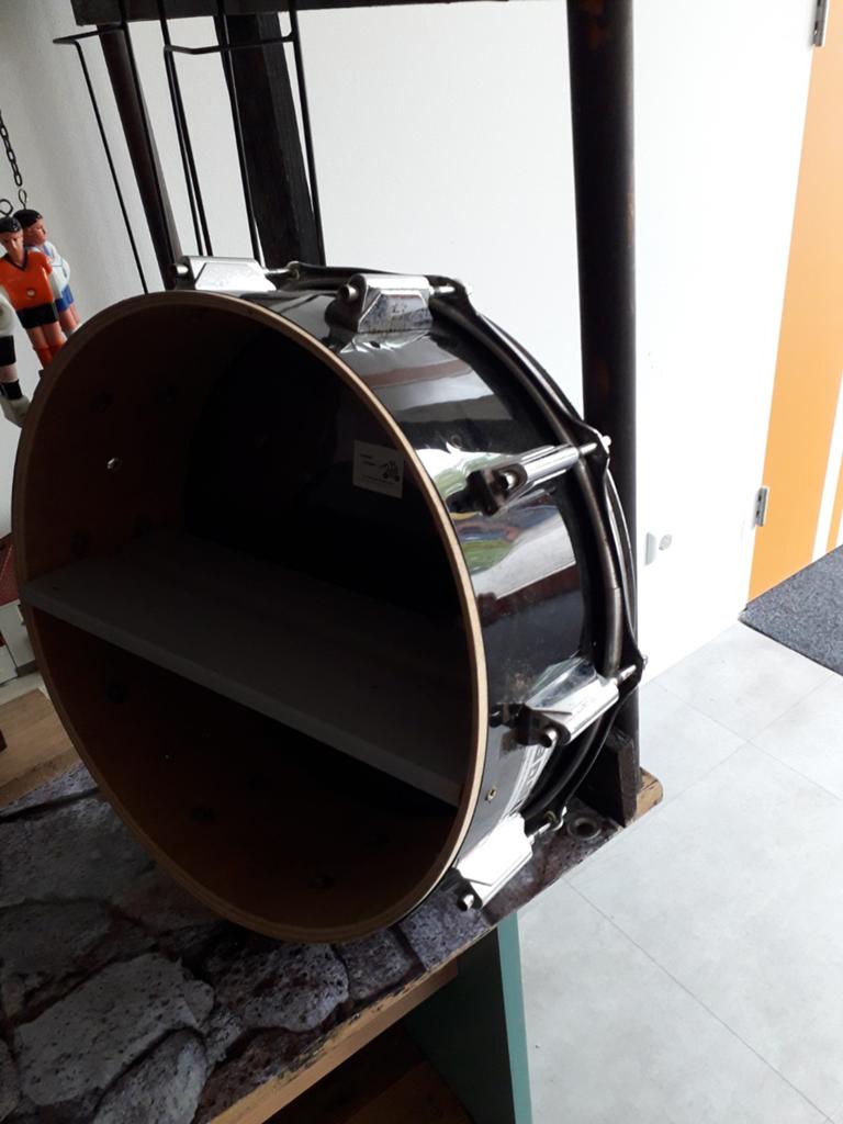 Unieke muurplank van oude trommel - Upcycled design, Ophalen, Gebruikt, Overige merken