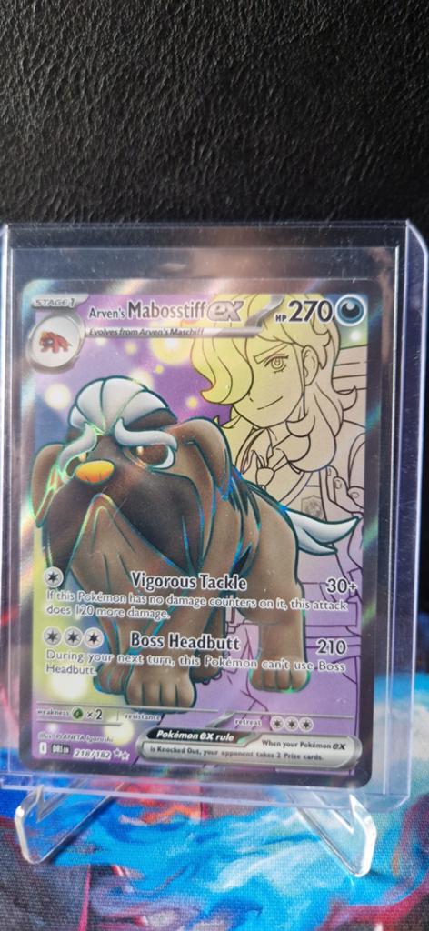 Arven's Mabosstiff EX Pokémon Kaart - 218/182, Ophalen of Verzenden, Nieuw, Losse kaart, Foil