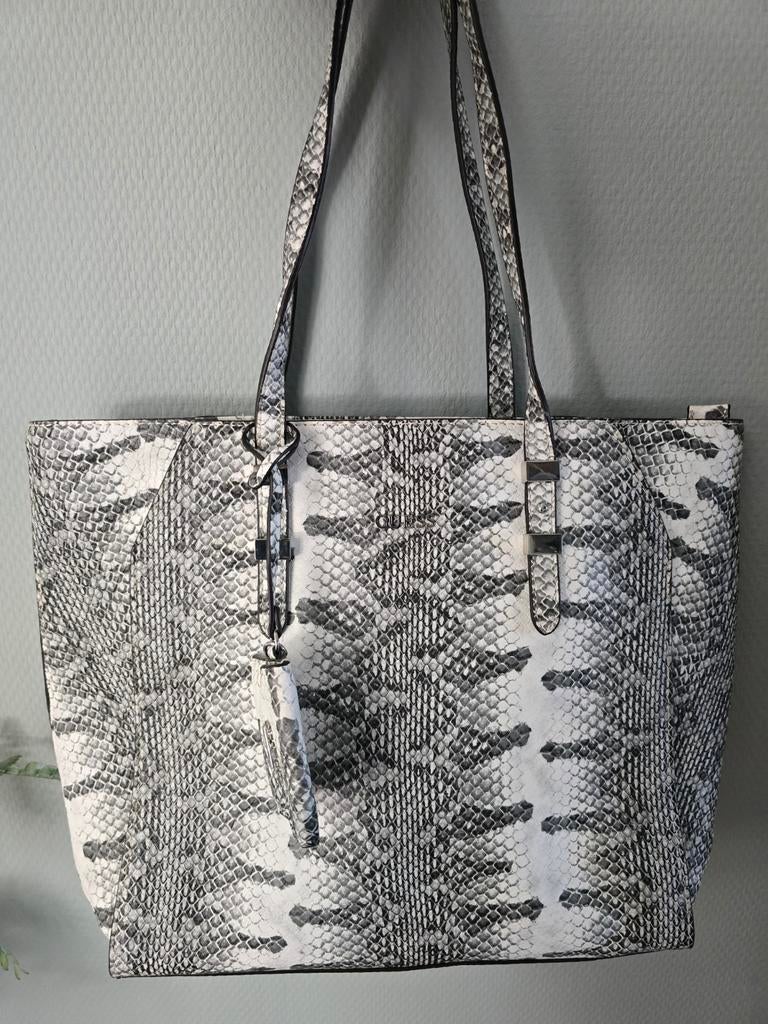 Guess tas dames slang/croco print grijs wit, Sieraden, Tassen en Uiterlijk, Tassen | Damestassen, Ophalen of Verzenden, Wit, Handtas