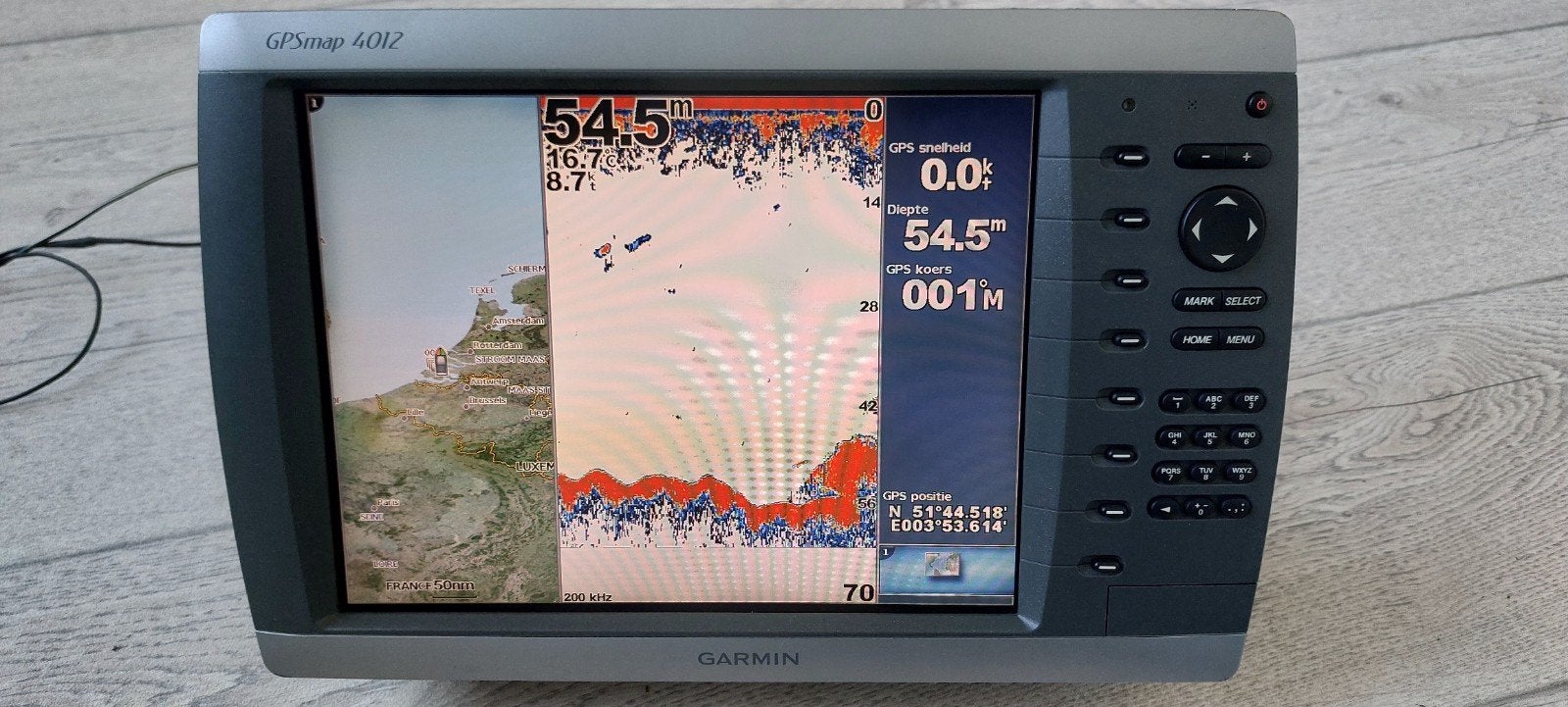 Garmin gpsmap 4012 kaartplotter fishfinder., Ophalen of Verzenden, Zo goed als nieuw, Kaartplotter of Fish Finder