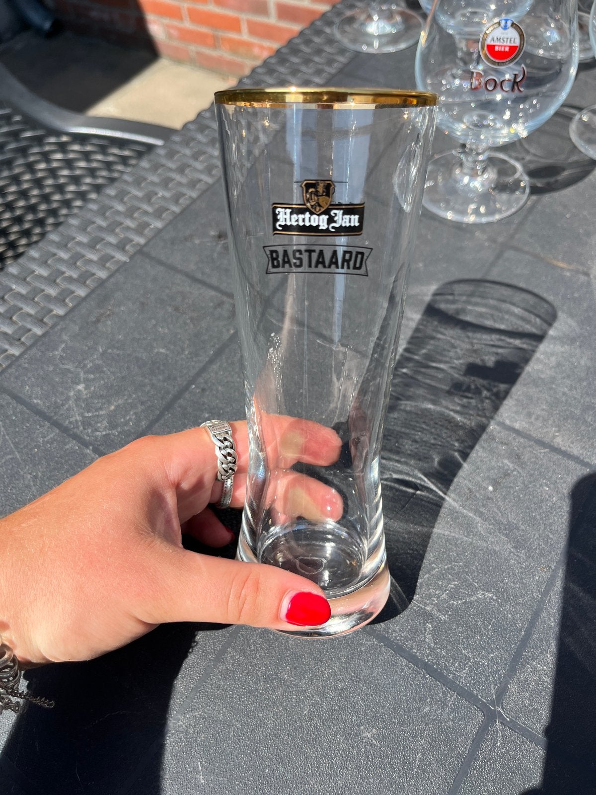 Bierglazen set 4 stuks, Ophalen, Glas of Glazen, Gebruikt, Overige merken