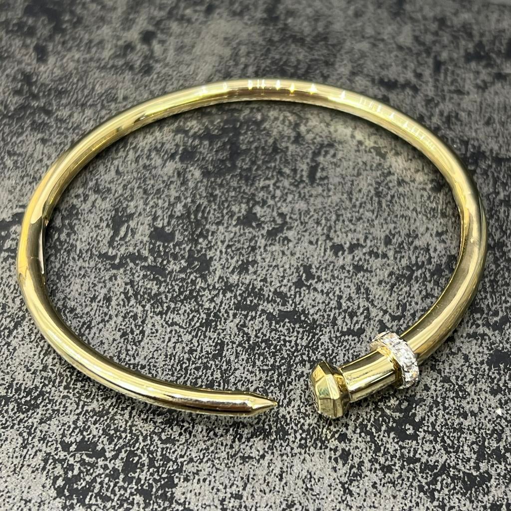 14k gouden armband prachtig spijker model, Sieraden, Tassen en Uiterlijk, Armbanden, Ophalen of Verzenden, Nieuw, Goud