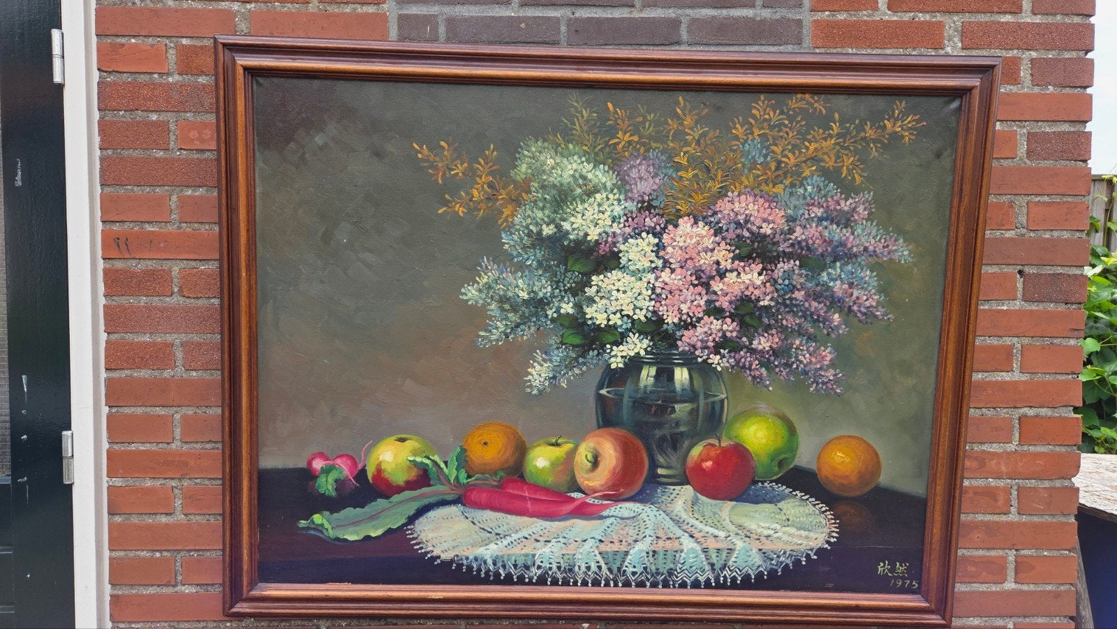 Prachtige Chinese schilderij olie verf 132 x 102, Ophalen of Verzenden