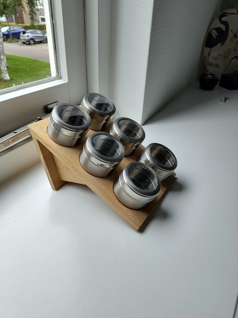 Stijlvol kruidenrekje, Hout, Ophalen of Verzenden, Zo goed als nieuw, Voorraadpot