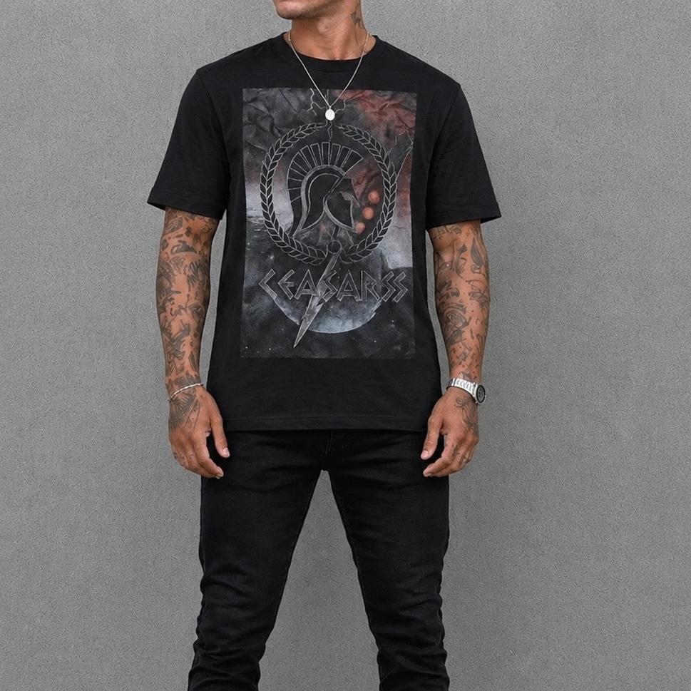 Caesarss Printed T-Shirt, Ophalen of Verzenden, Zo goed als nieuw, Maat 56/58 (XL), Zwart