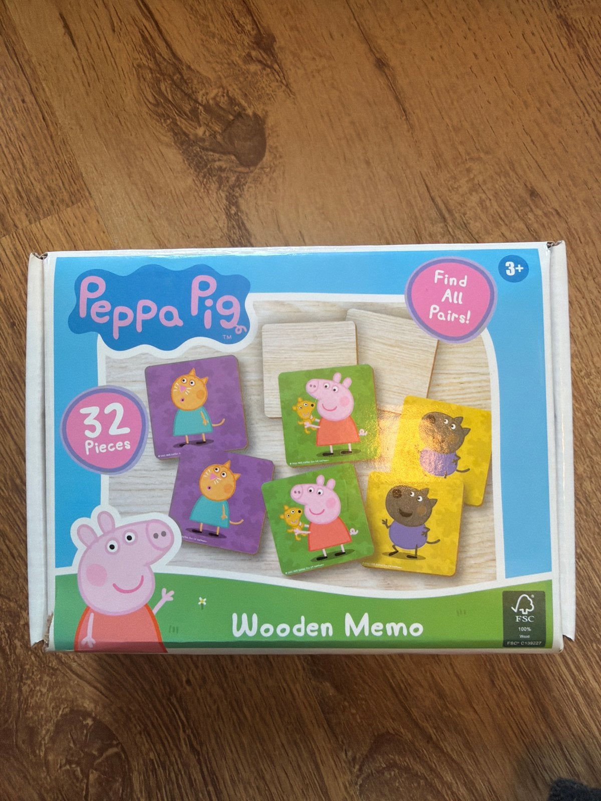 Peppa Pig Houten Memo Spel - 32 Stukjes, 2 tot 4 jaar, 10 tot 50 stukjes, Ophalen of Verzenden, Zo goed als nieuw
