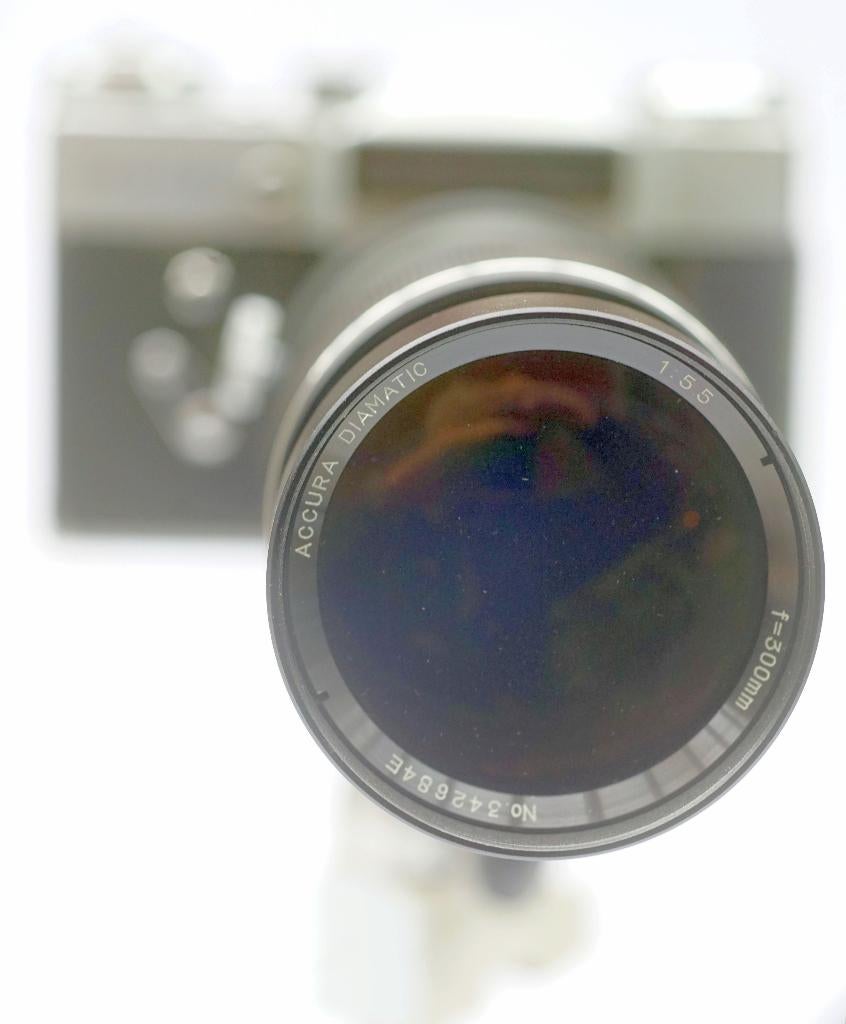Accura Diamatic 300mm f5.5 M42 met statiefgondel, Ophalen of Verzenden, Lens of Lenzen