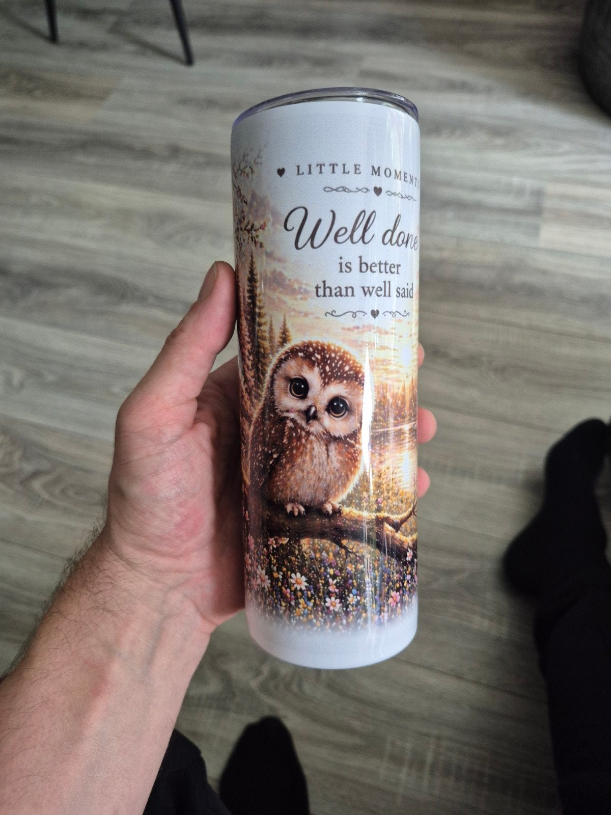RVS Tumbler met Uil Design en Rietje - Nieuw, Overige typen, Nieuw, Ophalen of Verzenden, Metaal