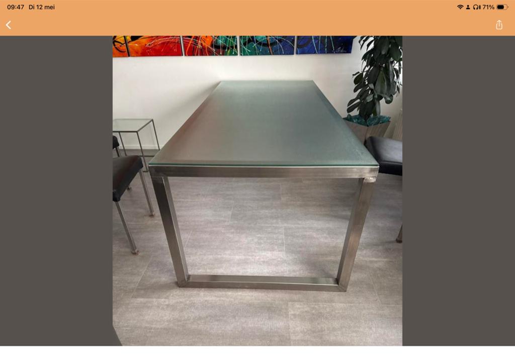RVS tafelonderstel 200x90x72 cm - Zonder blad, Ophalen, Gebruikt