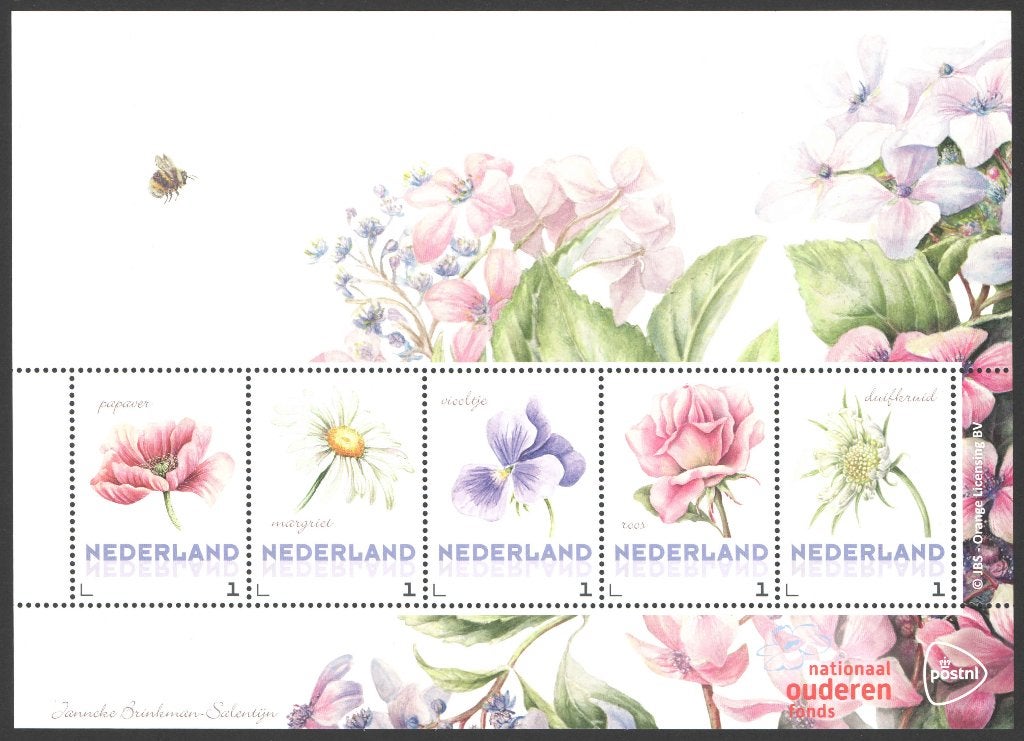 Postzegels Tekeningen Janneke Brinkman: Bloemen (4), Ophalen of Verzenden, Na 1940, Postfris