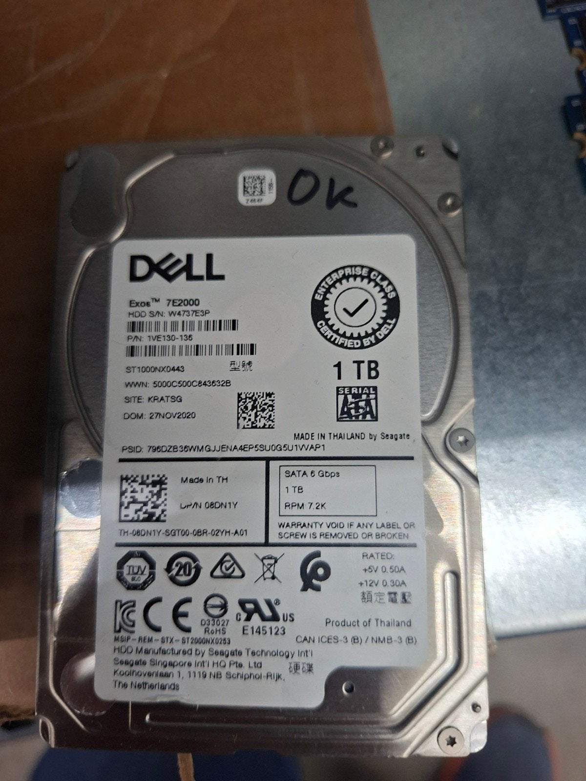Seagate Exos 7E2000 1TB SFF HDD - Goede Staat, Computers en Software, Harde schijven, Intern, Seagate, Ophalen of Verzenden, Xx