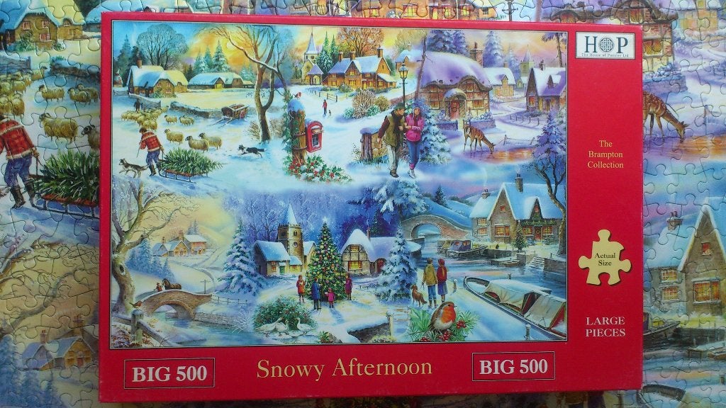 HOP puzzel - Snowy Afternoon - 500 XL stukjes, Ophalen, 500 t/m 1500 stukjes, Zo goed als nieuw, Legpuzzel