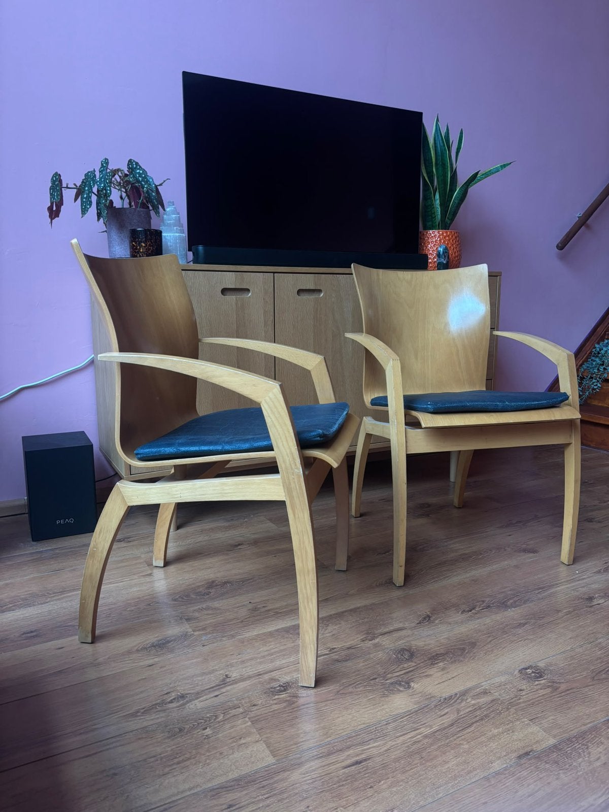 8x Leolux Camarilla Eetkamerstoel –Hugo De Ruiter– Jaren 90, Huis en Inrichting, Ophalen, Gebruikt, Bruin, Vijf, Zes of meer stoelen
