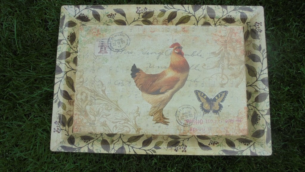 kunststof dienblad kip haan 41x29cm, Kunststof, Ophalen of Verzenden, Meerkleurig, Overige typen
