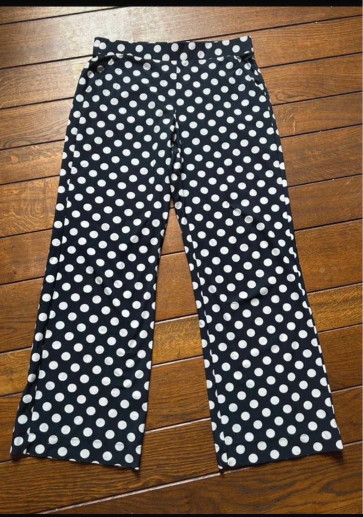 Blauw, witte Studio Anneloes Wide Leg polkadot broek L, Blauw, Maat 42/44 (L), Ophalen of Verzenden, Zo goed als nieuw