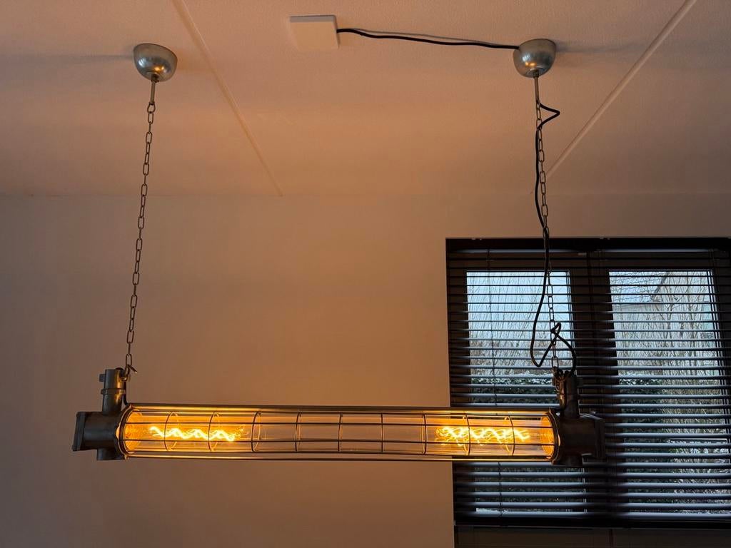 Industriële hanglamp eettafel, Huis en Inrichting, Lampen | Hanglampen, Zo goed als nieuw, 75 cm of meer, Ophalen