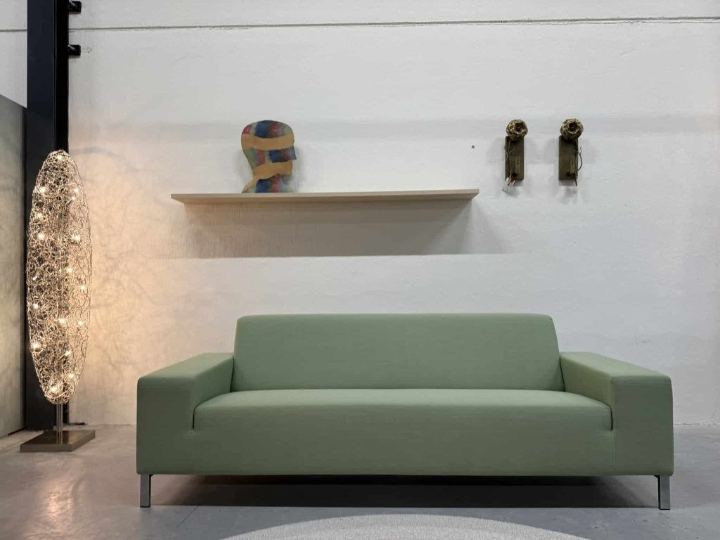 Nieuw Gelderland 6511 3 zits bank groen Rime stof Design 232, Ophalen of Verzenden, Rechte bank, Info@gelderlanddesign.com, Gelderland