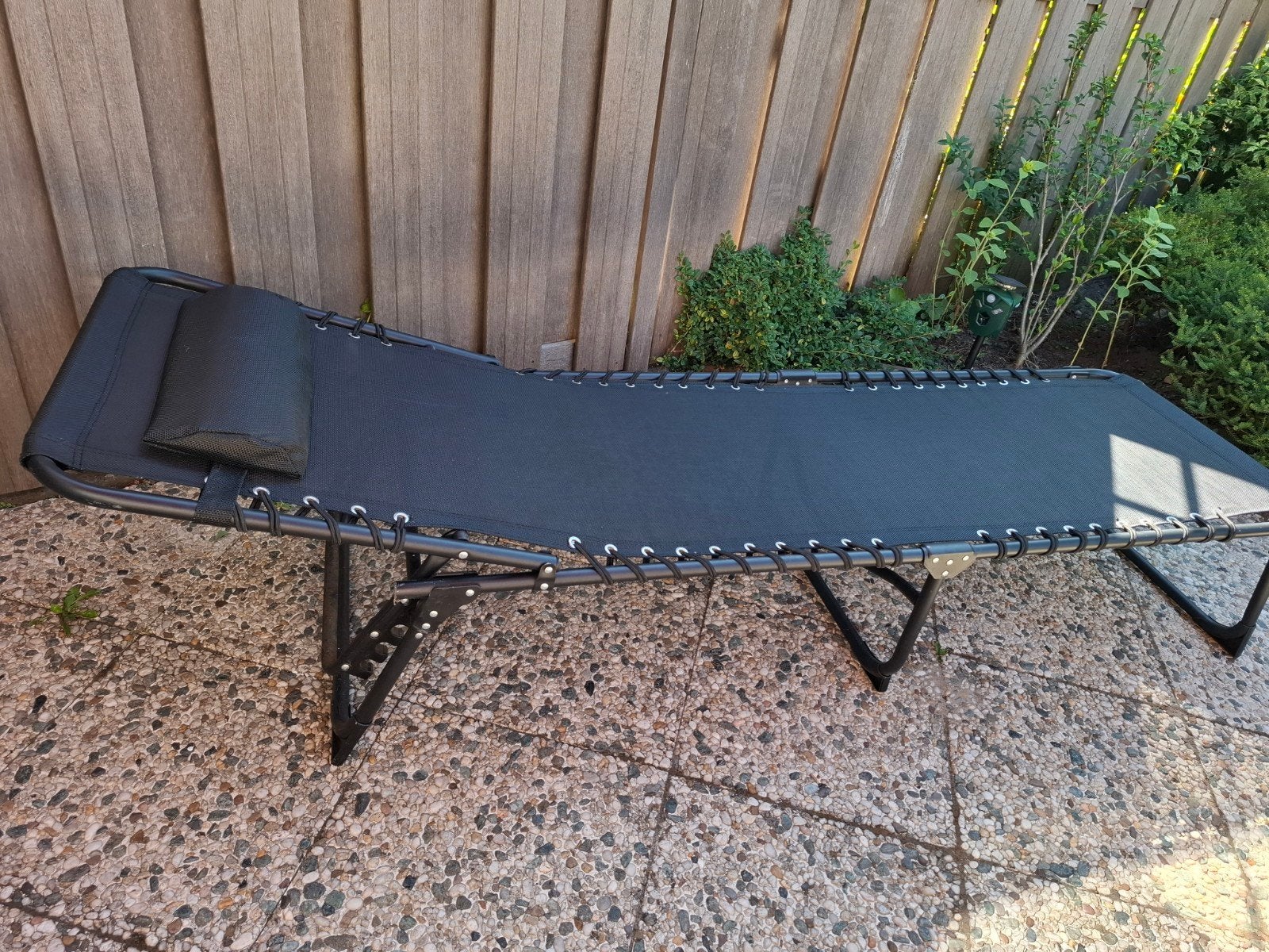 zwart verstelbaar ligbed/ strandstoel, Ophalen of Verzenden, Zo goed als nieuw, Aluminium, Verstelbaar