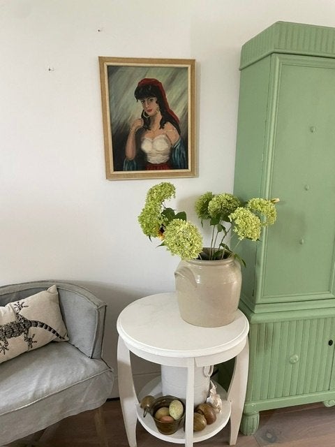 Vintage schilderij Zigeunerin. Originele maker. Op linnen., Ophalen, Doek, Portret of Personen, Klassiek