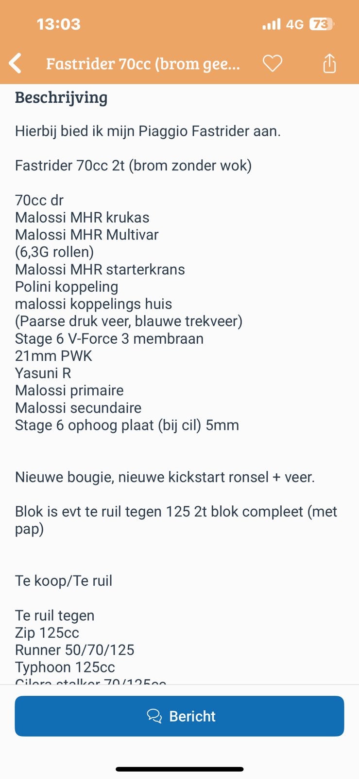 Zip fastrider 70cc, Ophalen of Verzenden, Zo goed als nieuw, Tweetakt, Zip