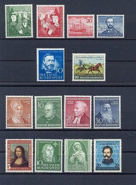 Postfrisse jaargang 1952 Duitsland (BRD)., Verzenden, BRD, Postfris