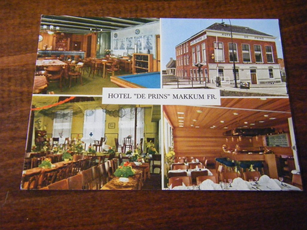 J41 - Makkum - Hotel De Prins - Mooi/Oud, Verzamelen, Ansichtkaarten | Nederland, Ophalen of Verzenden, 1960 tot 1980, Friesland