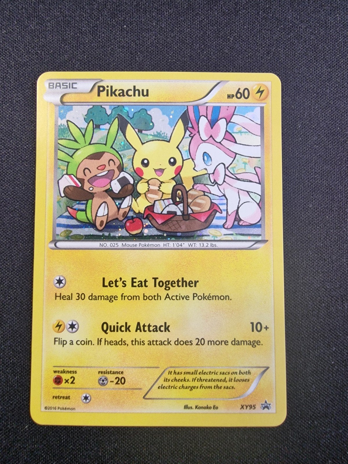 Pikachu XY95 Black Star Promo Holo, Verzenden, Zo goed als nieuw