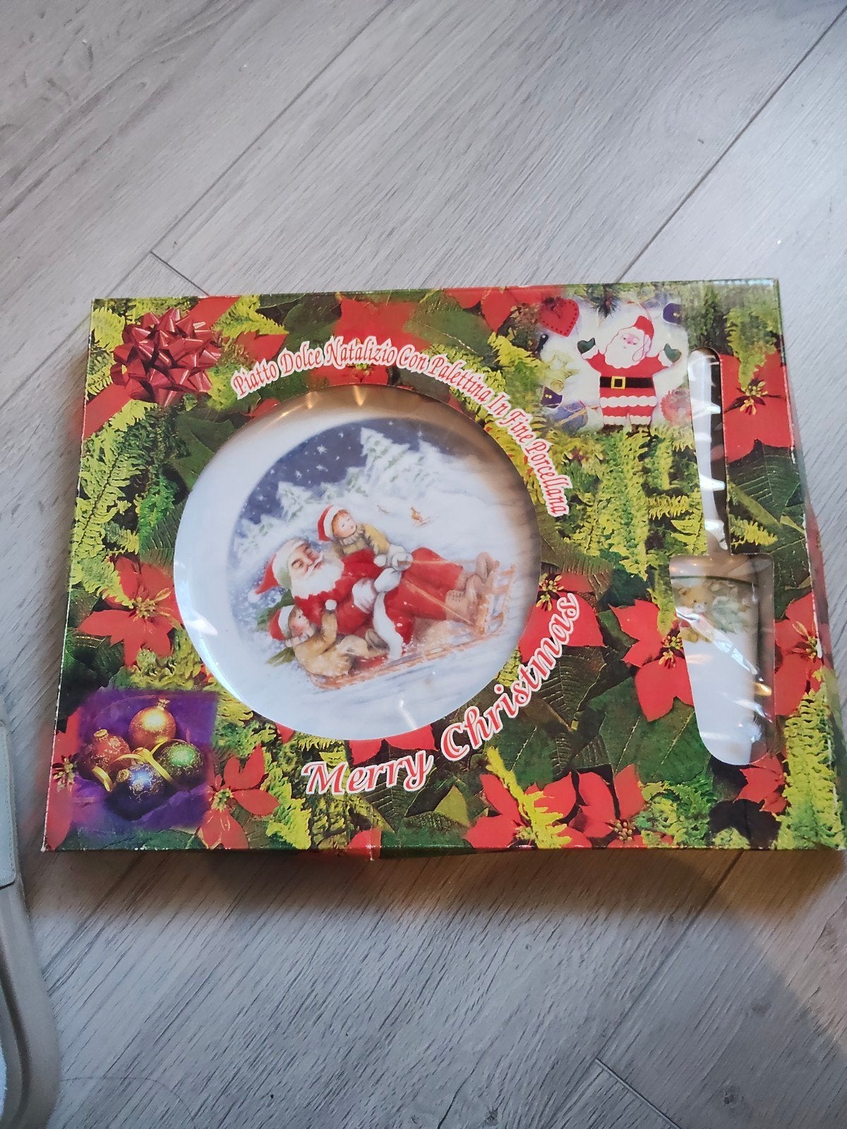 kerst taartbord met schep, Ophalen of Verzenden, Zo goed als nieuw