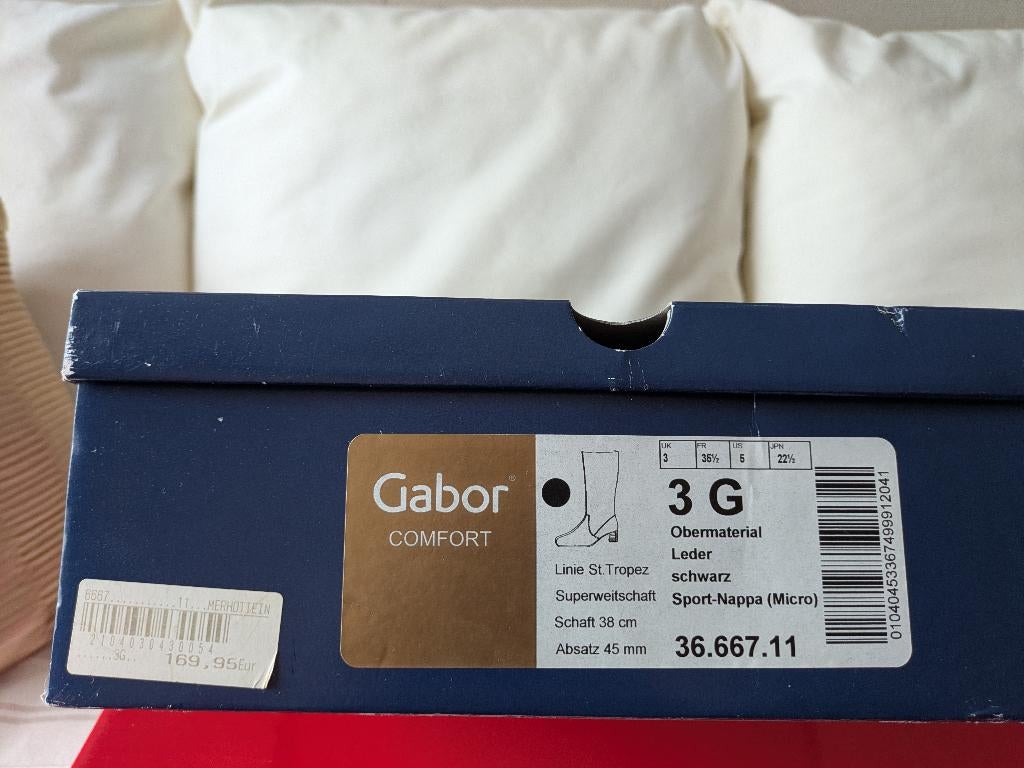 Lederen laarzen, Ophalen, Hoge laarzen, Zwart, Gabor