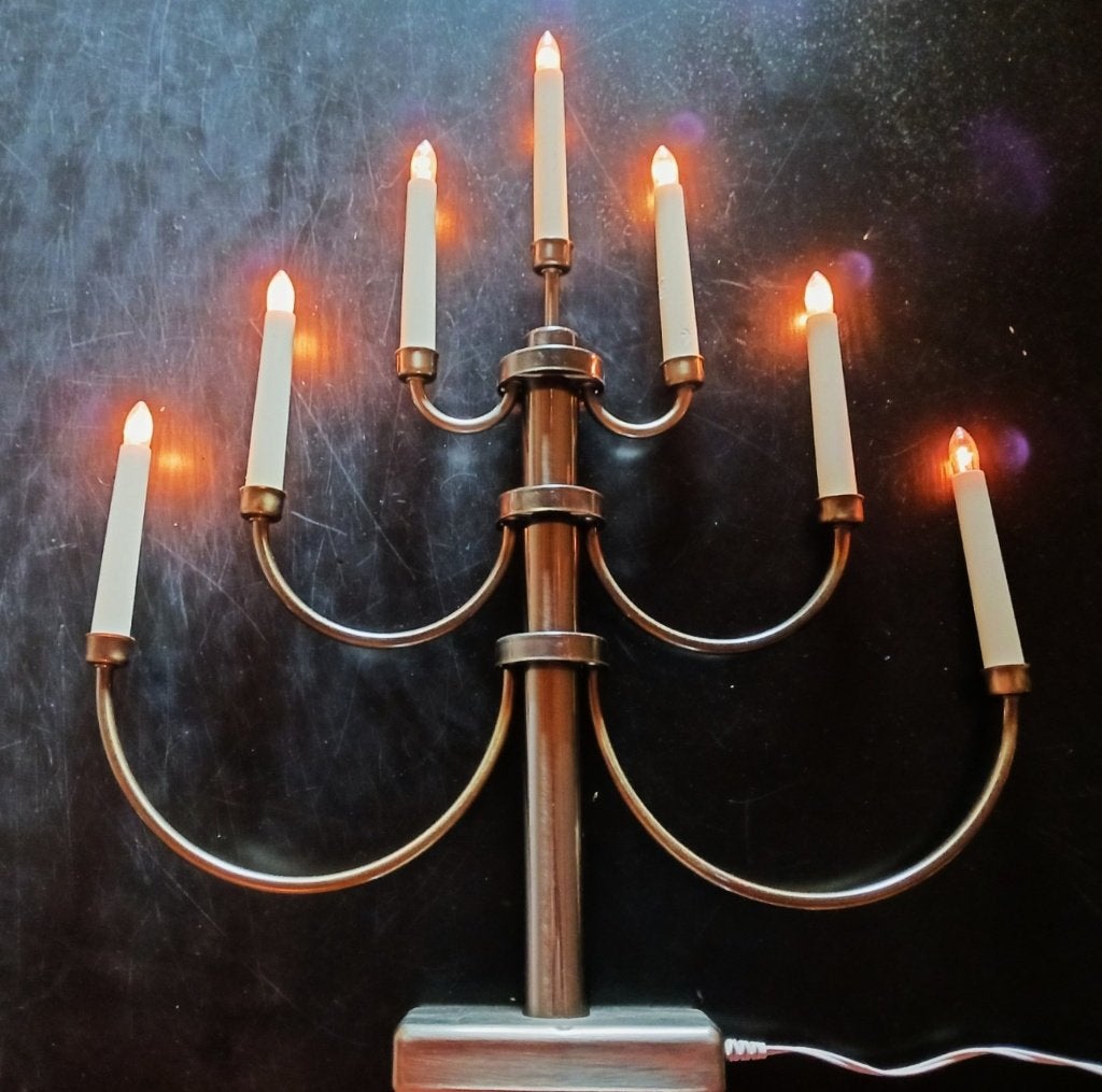 Vintage Konstsmide Gylling Brass 7-Armige Kandelaar / Kerst, Diversen, Kerst, Ophalen of Verzenden, Gebruikt